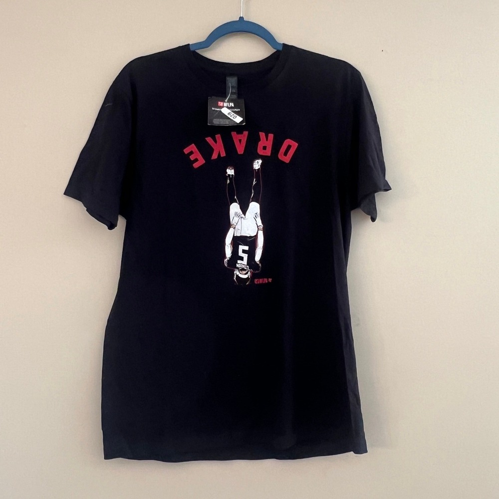 BreakingT Drake London Atlanta Falcons NFLPA Graphic T-Shirt Mens Medium Black
